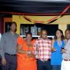 Winston Sill / Freelance Photographer
Starting at the left councillors: Byron Clarke, Karl Blake. Marcia Neita. Andrew Swaby. Angela B. Audley Gordon. Audrey Smith Facey. Kevin Taylor. 

***************************************************Angella Brown-Burke celebrates her birthday with family, friends and party colleague at party, held at The Quad, New Kingston on Monday night April 26, 2010.