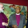 Peta-Gaye Clachar/Staff Photographer
Archbishop of Canterbury, Most Rev and Right Honourable Rowan Williams (left) engages in conversations with Right Reverend the Honourable Alfred Reid (center) Bishop of Jamaica and Cayman Islands (second right) and Reverend Denzil Barnes Diocesan Secretary during the official welcome on the arrival in Jamaica of the Archbishop of Canterbury, Most Reverend and Right Honourable Rowan Williams at the Norman Manley International Airport on Wednesday, April 29, 2009.