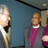 Peta-Gaye Clachar/Staff Photographer
British High Commissioner Jeremy Cresswell (left) have talks with the Archbishop of Canterbury, Most Rev and Right Honourable Rowan Williams (right) during his official welcome on his arrival in Jamaica at the Norman Manley International Airport on Wednesday, April 29, 2009. Looking on is the Right Reverend the Honourable Alfred Reid, Bishop of Jamaica and Cayman Islands.