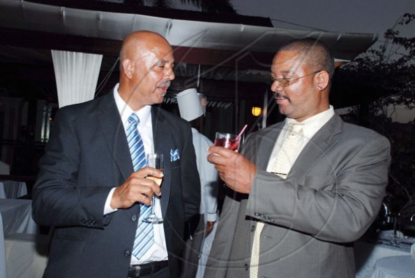 Colin Hamilton/Freelance Photographer
Audley Shaw and Susan Duhaney's weds on Sunday March 21, 2010 at their St. Andrew home followed by a reception at the Terra Nova Hotel.
Constituents Trevor South and Dale Swaby.