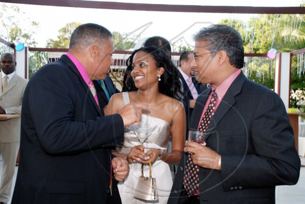 Colin Hamilton/Freelance Photographer
Audley Shaw and Susan Duhaney's weds on Sunday March 21, 2010 at their St. Andrew home followed by a reception at the Terra Nova Hotel.
From left,  Saleem Lazarus, Trisha Thompson, and Nari Williams-Singh.