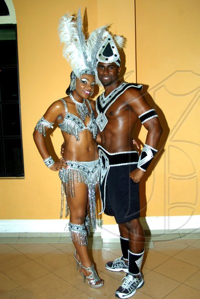 Danielle Johnson and Robin Baker show of the Diamonds of Kilimanjaro costume in all its glory, sponsored by Appleton.

******************************************************************** at the launch of Bacchanal 2010.

Winston Sill / Freelance Photographer
Launch of Bacchanal Jamaica 2010 Carnival Season, under the theme "Bacchanal Treasures", held at Knutsford Court Hotel New Kingston on Wedneday January 20, 2010.