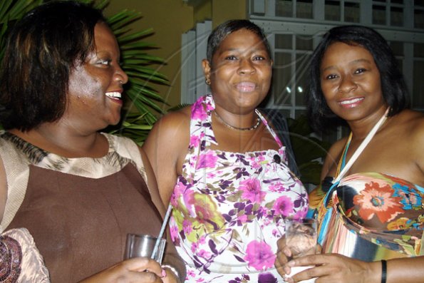 Barbara Ellington/Lifestyle Editor
Out to celebrate the boss' wife's birthday are National Commercial Bank staff from left: Angella Rankine, Stacey Hamilton and Pauline Beverley.

*****************************************************************Brigitte's birthday party held at Earl's Court, St. Andrew on Saturday November 7, 2009.