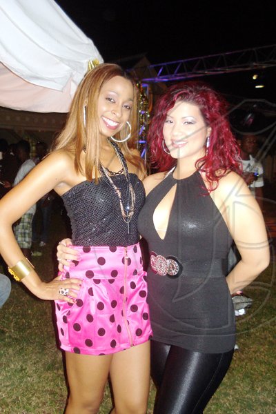 Barbara Ellington/Lifestyle Editor
Songbirds Alaine (left) and Tessanne Chin get camera ready at the birthday celebration for Brigitte Foster-Hylton.

***********************************************************************************Brigitte's birthday party held at Earl's Court, St. Andrew on Saturday November 7, 2009.