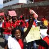 Ricardo Makyn/Staff Photographer.
University Students protesting against Minister of Education Andrew Holness because of the withdrawal of a subsidy to Tertiary level Students  on Tuesday 13.4.2010