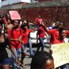 Ricardo Makyn/Staff Photographer.
University Students protesting against Minister of Education Andrew Holness because of the withdrawal of a subsidy to Tertiary level Students  on Tuesday 13.4.2010