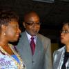 Winston Sill / Freelance Photographer
Sports Minister Olivia 'Babsy' Grange (left) hobnobs with Pulse boss Kingsley Cooper and Sancia Bennett-Templar at the Launch of CFW 10th Anniversary, held at Studio 38, Trafalgar Road on Tuesday February 9, 2010.
