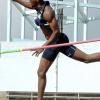 Ian Allen/Staff Photographer
K'Don Samuels of Jamaica College (JC) reacts as he clears the bar at 4.45 metres to set a new record in the boys' pole vault open event, at the Inter-Secondary Schools Sports Association (ISSA)/GraceKennedy Boys' and Girls' Athletic Championships, at the National Stadium yesterday.