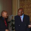 Publication: Social/Something Extra
Photo by Noel Thompson

Attorney-at-law Clayton Morgan (centre), talks with longtime colleagues Murrio Ducille (left), a Jamaican lawyer based in the Bahamas and Eric Rose, also a Jamaican born lawyer, living in Fort Lauderdale, Florida, U.S.A. Ducille and Rose were attending a celebration dinner held in honour of Clayton Morgan, at the Ritz Carlton Resort, Montego Bay, last Saturday (December 5, 2009).