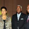 Publication: Social/Something Extra
Photo by Noel Thompson

Clayton Morgan (right), shares company with Custos of St. James, Ewen Corrodus and wife Daphne, at a celebration dinner held in honour of Clayton Morgan, at the Ritz Carlton Resort, Montego Bay, last Saturday (December 5, 2009).