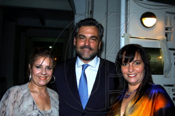 Winston Sill / Freelance Photographer
Spanish Ambassador Jesus Silva lymes with the lovely Leila Younis (left) and Rosa Joseph at the Consular Corps of Jamaica's High Tea held at King's House, Hope Road on Thursday January 21, 2010.