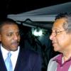 Winston Sill / Freelance Photographer
Cuban Ambassador Yuri Gala Lopez (left) may be talking diplomatic relations with Deputy Prime Minister Dr Ken Baugh at the Cuban National Day reception, held at Millsborough Avenue on Friday night.

************************************************************************************ January 8, 2010.