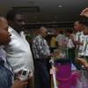 Ian Allen/Staff Photographer
Khrystal Binns right , of St.Mary High School explains how they do Lemon Grass extraction during the Jamaica Public Service Science and technology EXPO 2009 at the knutsford Court Hotel in Kingston on thursday.