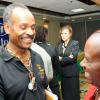 Rudolph Brown/Chief Photographer
Winnie Anderson-Brown, Laughter Yoga Certified laughter instructor chat with Ted Emanuel at the Caribbean Veggie Fest Spa and Wellness Conference 2009 at the Hilton Hotel in New Kingston on Friday, June 12-2009