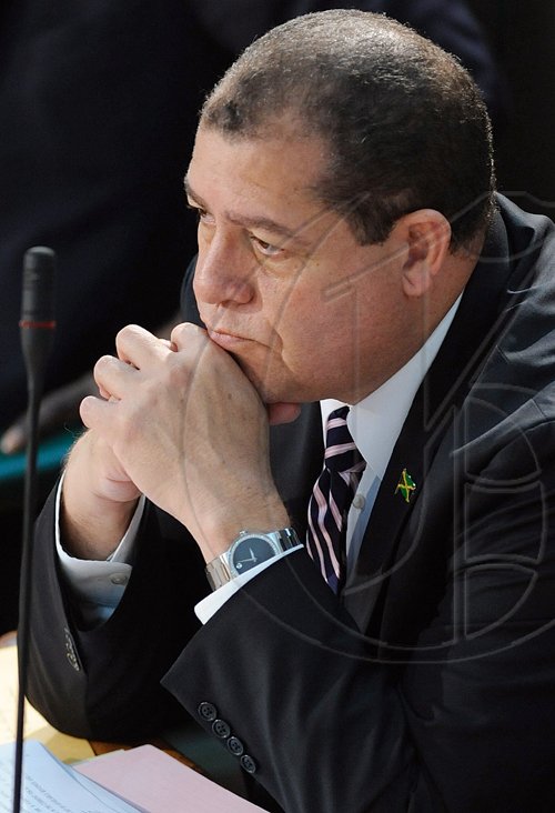 Rudolph Brown/Chief Photographer
Audley Shaw, Minister on Finance and the Public Service speaks on IMF in Parliament on Tuesday, July 21-2009.