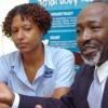 Rudolph Brown/Chief Photographer
Lincoln Robinson, Board member of Jamaica Cancer Society and Chairman, Planning committee and Tamara Ward, Wisynco, Title sponsor speaks to members of the media at the Cancer Society, Doctors on Stage for Cancer media launch and sponsors presentation at the Society Office in Kingston on Monday, February 23-2009