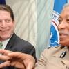 Rudolph Brown/Chief Photographer
Commissioner of Police Rear Admiral Hardley Lewin, (left) and Scott Hottfield of ICE speaks to members of the media during a press conference at the Hilton Hotel in New Kingston on Wednesday, May 27-2009