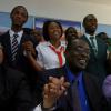 Ricardo Makyn/Staff Photographer.
From left Foreground Captain Lincoln Thaxter Principal,Calabar High School,Ruel Reid Principal Jamaica College,Everton Burrell Acting Principal Kingston College with Students from Mona  High School,The Queens School,Jamaica College,Kingston College,St Hugh's High School  and Calabar High School hold hands to signify the Peace at the launch of the Schools' Peace Initiative for the 2009 ISSA/Grace Kennedy Boys' and Girls' Championships at the Jamaica College on Thursday 26.3.2009.