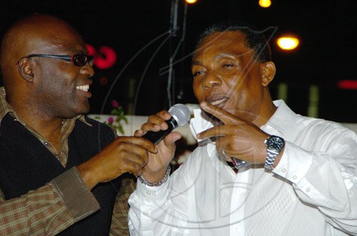 Winston Sill / Freelance Photographer
Pot of Gold Productions presents the Launch of the 2009 "Take Me Away Concert" with Richie Stephens and Friends, held at the Spanish Court Hotel, St. Lucia Avenue, New Kingston on Thursday March 26, 2009. Here are Richie Stephens (left); and Ken Boothe (right).