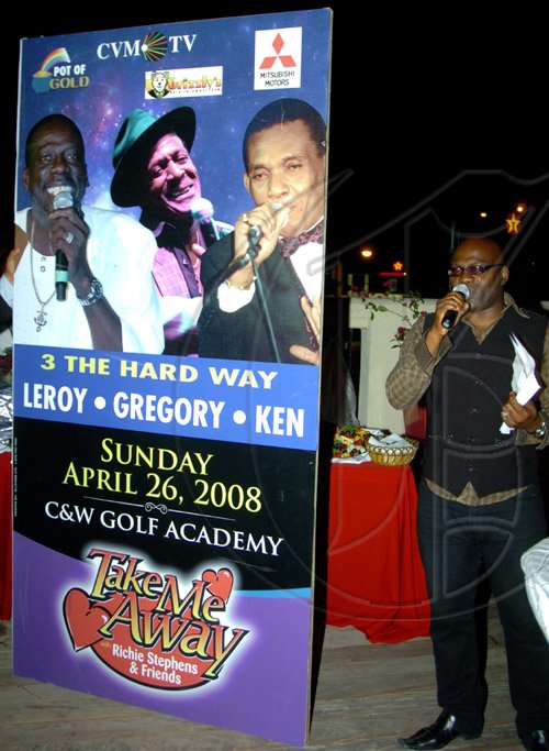 Winston Sill / Freelance Photographer
Pot of Gold Productions presents the Launch of the 2009 "Take Me Away Concert" with Richie Stephens and Friends, held at the Spanish Court Hotel, St. Lucia Avenue, New Kingston on Thursday March 26, 2009. Here is Richie Stephens.