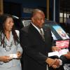 Ian Allen/Staff Photographer
Neville Atkinson (second right) president of the Kiwanis club of North St Andrew presents chairman of the South-East Regional Authority, Lyttleton Shirley (right) with a raffle book while Beverly Needham CEO of the hospital  waits to make her purchase and Neville Richards representative of Motor Sales and Service Company Ltd looks on. This takes place at the Kiwanis Club of North St. Andrew launch of the 2009 fund raising event at the Bustamante Hospital for Children.