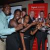 Janet Silvera Photo.

Digicel's CEO Mark Linehan (CENTRE) and his premium customers and staff from L- Dwayne Bennett, Tshani Jaja, Jacqueline Burrell-Clarke, Trisha Thompson, Niall Sheehy, Bryan Sklar, Adam Stewart, Ian Dear, Glenn Lawrence and Joy Clark.