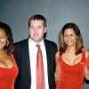 Winston Sill / Freelance Photographer
Digicel models who presented new Blackberry Bold 9700 smart phones to guests, pose with head of business, Niall Sheehy (second left)  and Brian Sklar of Research In Motion (RIM), manufacutrers and distributors of the phone. 

************************************************************, held at Spanish Court Hotel, St. Lucia Avenue, New Kingston on Monday night February 8, 2010.
