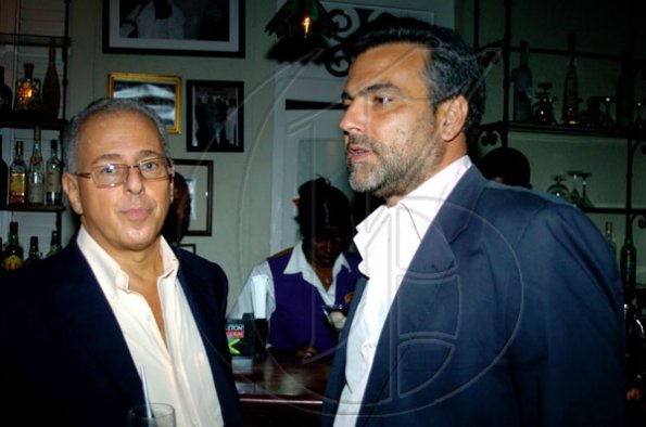 Winston Sill / Freelance Photographer
Businessman Paul Issa (left) and Spanish Ambassador Jesus Silva have much to talk about.
 Guests at Nobu Restaurants Dinner Party, held at Strawberry Hill on Tuesday March 30, 2010.