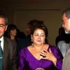 Winston Sill / Freelance Photographer
Dominican Republic Ambassador Filomena Navarro expresses her gratitude to Joseph Pereira (right), deputy principal at the UWI, Mona and Avelino Stanley, for their contribution to the Professor Juan Bosch Short Story Gala Awards held at King's House Hope Road on Tuesday June 30, 2009.