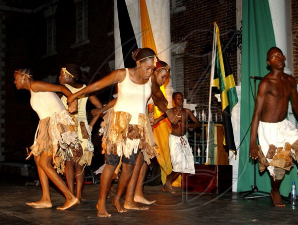 Winston Sill / Freelance Photographer
Prime Minister Bruce Golding and Guyana's President Bharrat Jagdeo attends Emancipation Day Celebration in Spanish Town, held at Emancipation Square on Saturday August 1, 2009.