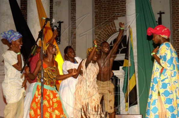Winston Sill / Freelance Photographer
Prime Minister Bruce Golding and Guyana's President Bharrat Jagdeo attends Emancipation Day Celebration in Spanish Town, held at Emancipation Square on Saturday August 1, 2009.