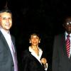 Winston Sill / Freelance Photographer
With National Security Minister Dwight Nelson (second right) in the house, there's no need to panic and Ambassador Marco Mazzocchi Alemanni (right), wife Fiela and Tom Millar don't seem worried.
 host Europe Day Reception, held at Hyperion Avenue, Jacks Hill on Wednesday night May 12, 2010.