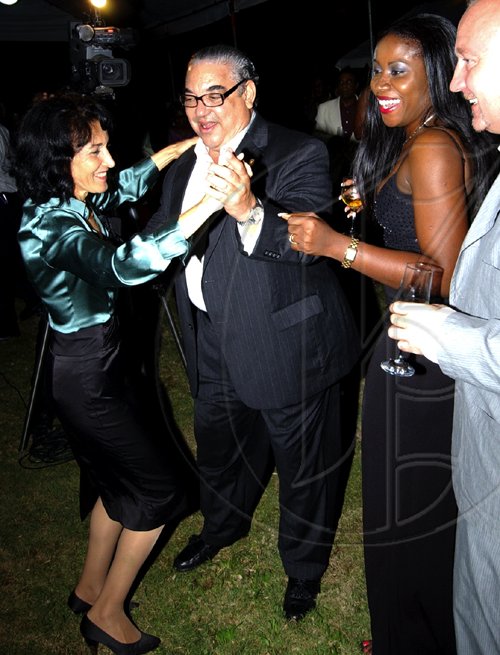 Winston Sill / Freelance Photographer
Robert MacMillan (second left) takes Fiela Mazzocchi Alemanni to soca school to the amusement of Nadine Steen and Fred DeTroy.


Head of Delegation of the European Commission Marco and Fiela Mazzocchi Alemanni host Europe Day Reception, held at Hyperion Avenue, Jacks Hill on Wednesday May 13, 2009.