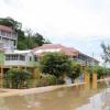 Norman Grindley /Chief Photographer
A man point to the flooded street infront the Milk River hotel and Spa in Clarendon after it was flooded out by heavy rain yesterday.