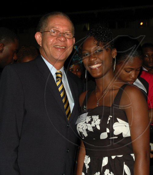 Colin Hamilton/freelance photographer
Whitney Givans (VP Region 1 - National Secondary Students Council) poses with the PM during the Opening Ceremony of the Inaugural Future Leaders Jamaican Diaspora Conference at the Mona Visitors Lodge on Tuesday August 4, 2009.