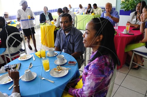 Ricardo Makyn/Staff Photographer.
Gleaners Birthday Breakfast Celebration at the Gleaner on Tuesday 13.4.2010.