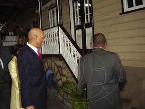 The Governor-General gets the grand tour of the Albert George Market and Shopping Centre in Falmouth.