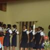 Students of Westwood High School perform an item during the Governor-General's visit to the school on Tuesday.