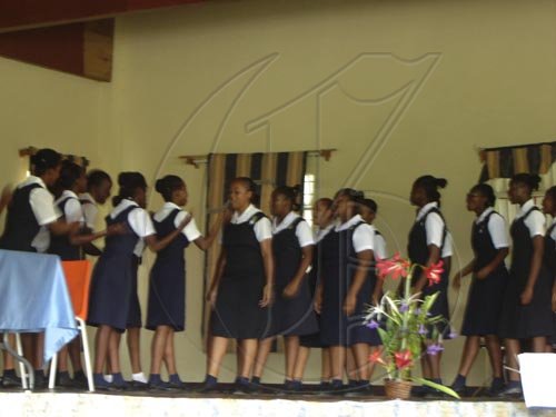 Students of Westwood High School perform an item during the Governor-General's visit to the school on Tuesday.