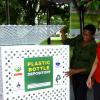 Winston Sill / Freelance Photographer
Scotiabank Group hand over "Receptacles to the University of the West Indies (UWI) Plastic Bottle Recycling Project, and Unveiling of Scotiabank Goes Green",  held at the UWI Centre for Environmental Management, Mona Campus on Tuesday May 18, 2010.  Here are Heather Goldson (left), Senior Vice President, Marketing, Public and Corporate Affairs, Scotiabank hand over one of the Receptacles to Prof Elizabeth Thomas Hope (right), Director, Centre for Environmental Management, UWI.