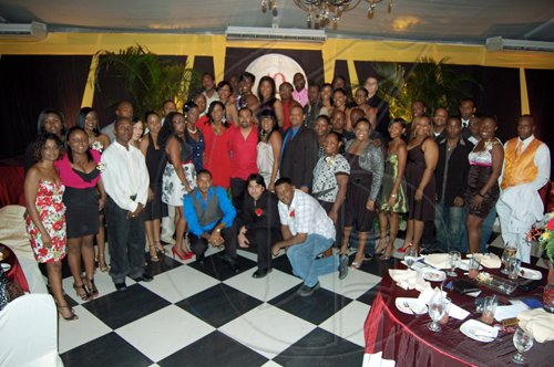 Some employees of Intcomex pose for the camera after the 10th Year Anniversary Awards Ceremony