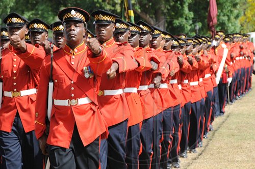 Rudolph Brown/Chief Photographer
Sir Patrick Allen, Governor General, Inpecting the Guard of Honour at the Independence Day Ceremony at Kings House on Thursday, August 6-2009