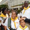 Rudolph Brown/Chief Photographer
Sir Patrick Allen, Governor General, in discussion with the Emerald Pathfinder Club from May Pen at the Independence Day Ceremony at Kings House on Thursday, August 6-2009