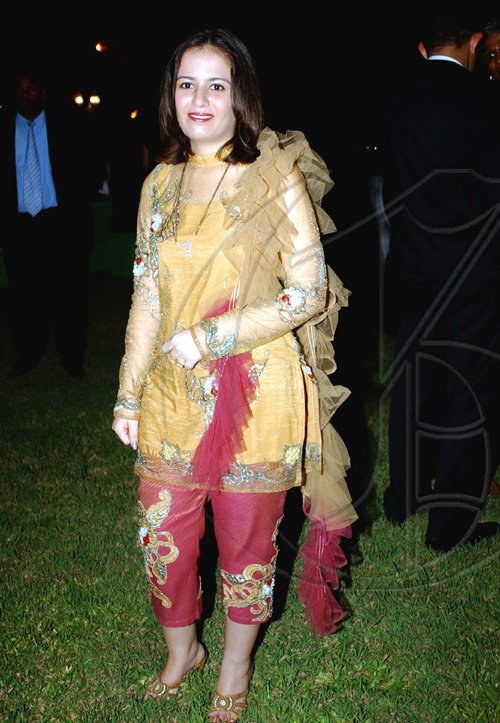 Winston Sill / Freelance Photographer
Kirti Lohana in all her splendour at the party.

**********************************************************************************************
Indian High Commissioner and Digicel host Reception for  Cricketers, held at India House, East King's House Road on Wednesday June 24, 2009.