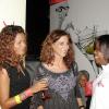 Contributed
Red Stripe's Teika Samuda (right) shares a joke with Gillian Zacca (left) and Karen Zacca inside the Smirnoff booth at the Jamaica Jazz and Blues Festival.

************************************************************ on Thursday January 28th at the Trelawny Multi Purpose Stadium.