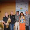 Contributed
Chief Operating Officer of Sunset Resorts, Craig Martin (third right), Jackie Edwards, convention services manager at Sunset Jamaica Grande (fourth left) with Roy Joe Jackson (third left) and members of his band after the Jamaica Jazz and Blues Prelude "Jamming in Sunset Jamaica Grande" on Monday night in Ocho Rios, St Ann.
