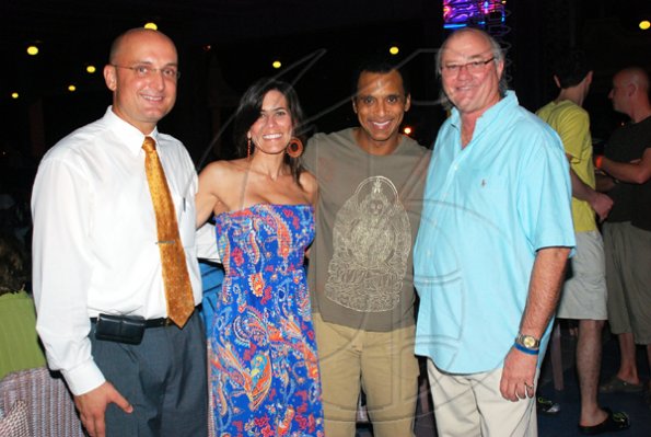 Janet Silvera Photo

Singer Jon Secada (second right) and his wife Mari, pose with RIU Montego Bay's general manager, Frank Sondern (left) and TurnKey Production's Walter Elmore during 'The Prelude' concert with Maxi Priest and Joe Roy Jackson at the resort on Tuesday night.
