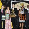 Winston Sill / Freelance Photographer
Jamaica Exporters Association (JEA) Awards Banquet, held at the Wyndham Hotel  on Wednesday night June 29, 2011. Here Vitus Evans (fourth right), President, JEA; and Allan Barnes (fourth left) pose with members of Red Stripe team.