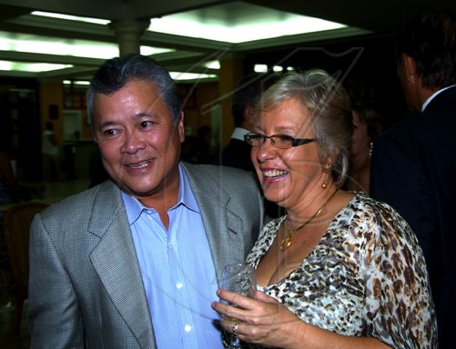 Winston Sill / Freelance Photographer
Jamaicans For Justice (JFJ) in association with Knutsford Court Hotel presents their Gala Dinner, Art and Collectibles Auction, held at Knutsford Court Hotel, Ruthven Road on Friday night June 4, 2010. Here is Butch Hendrickson (left); and Dr. Carolyn Gomes (right).