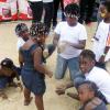 Mel Cooke photo

The sawdust was meant to make the walk through the venue more comfortable, but these children made it into part of the fun at Skool Aid.